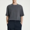 New COS T-SHIRT Z WAFLOWEGO DŻERSEJU – RELAXED FIT Granatowy