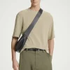 Fashion COS T-SHIRT Z WAFLOWEGO DŻERSEJU – RELAXED FIT Kamień