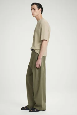 Fashion COS T-SHIRT Z WAFLOWEGO DŻERSEJU – RELAXED FIT Kamień