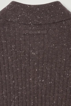 Outlet COS WEŁNIANA KOSZULKA POLO Z JAŚNIEJSZYMI WŁÓKNAMI Czekoladowy