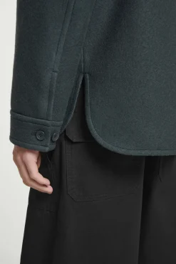 Fashion COS WEŁNIANA KURTKA Z PODSZEWKĄ Ciemnozielony