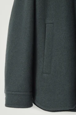 Fashion COS WEŁNIANA KURTKA Z PODSZEWKĄ Ciemnozielony