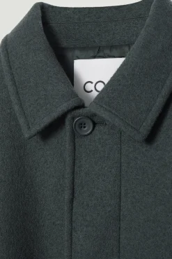 Fashion COS WEŁNIANA KURTKA Z PODSZEWKĄ Ciemnozielony