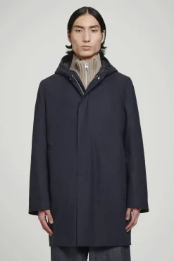Discount COS WEŁNIANA PARKA Z KAPTUREM Granatowy