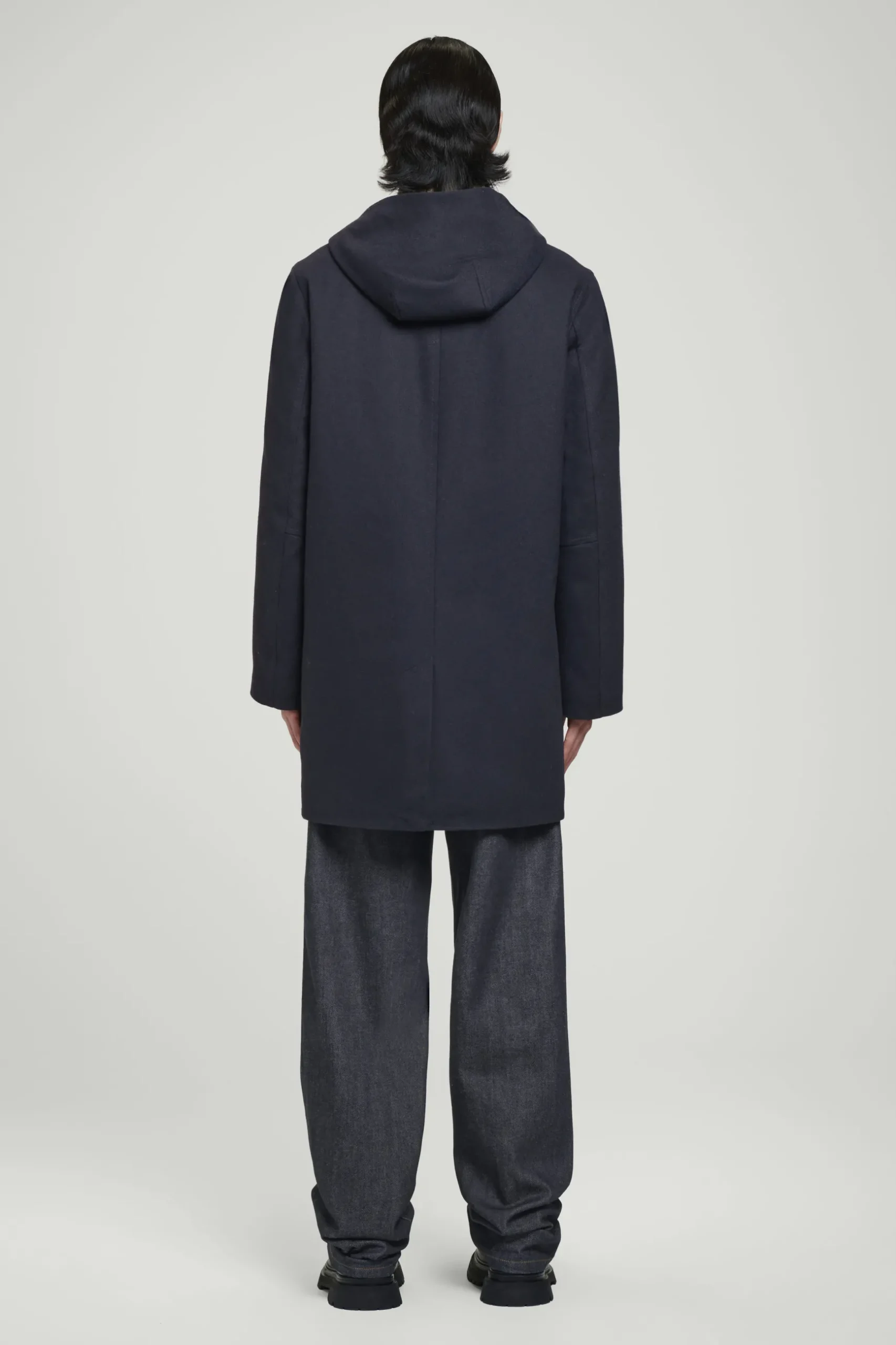 Discount COS WEŁNIANA PARKA Z KAPTUREM Granatowy