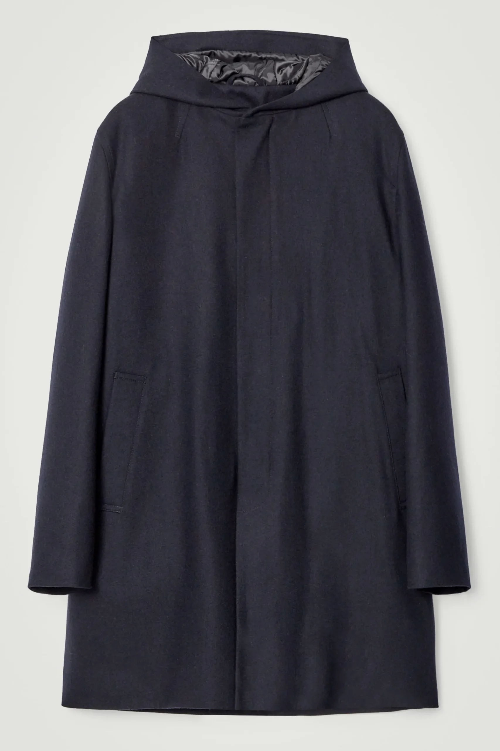 Discount COS WEŁNIANA PARKA Z KAPTUREM Granatowy