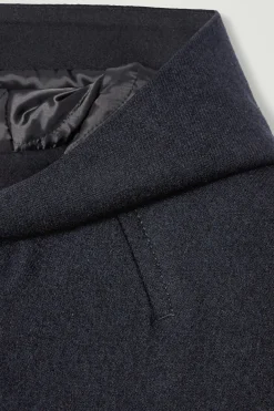 Discount COS WEŁNIANA PARKA Z KAPTUREM Granatowy