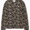 Discount COS WEŁNIANY ŻAKARDOWY SWETER W GEOMETRYCZNY WZÓR