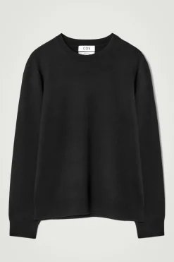 Sale COS WEŁNIANY SWETER ZE SKÓRZANYMI WYKOŃCZENIAMI Czarny